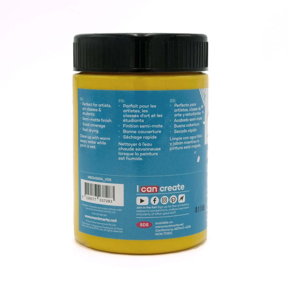 Acrylic Colour Paint Signature 300ml (10.1 US fl.oz) - Medium Yellow - Image 2