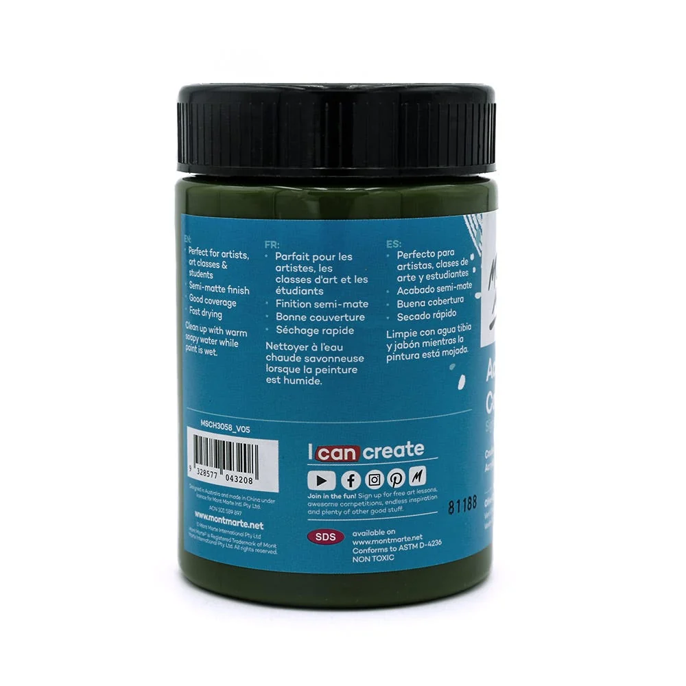 Acrylic Colour Paint Signature 300ml (10.1 US fl.oz) - Olive Green - Image 2