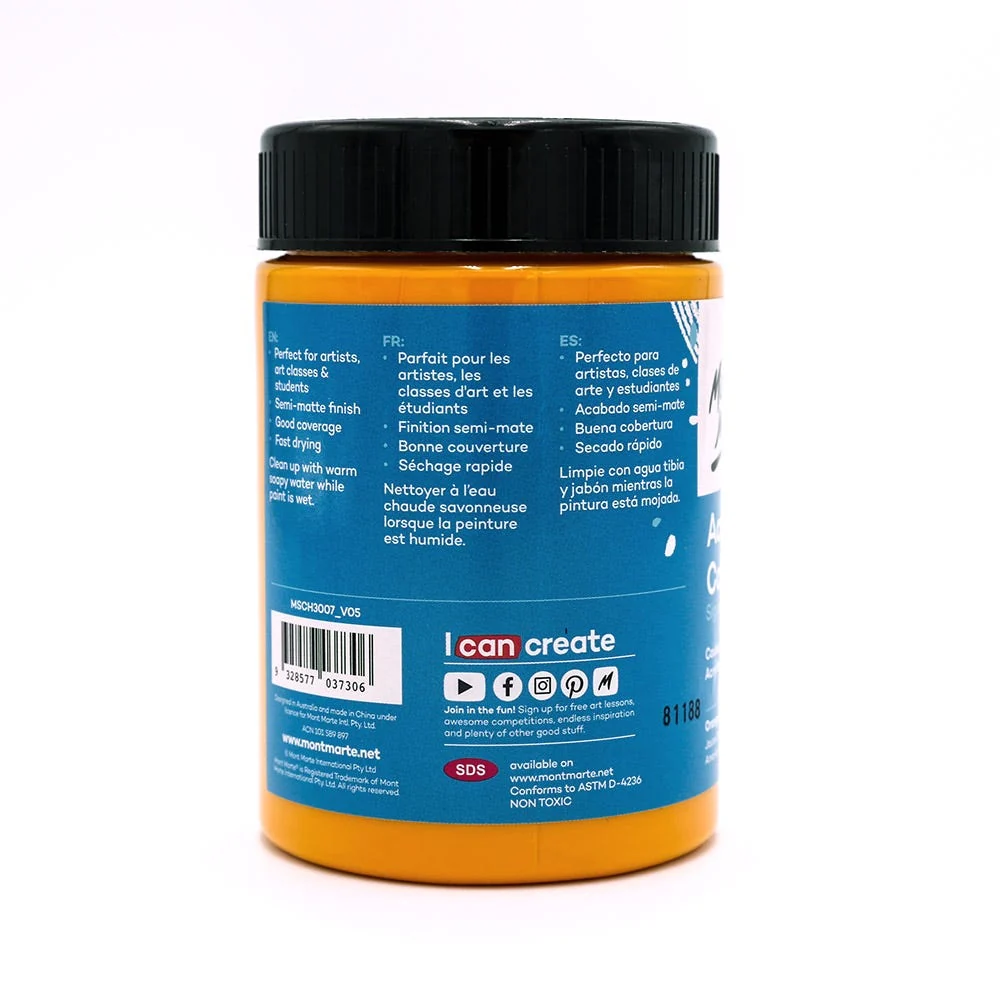 Acrylic Colour Paint Signature 300ml (10.1 US fl.oz) - Orange Yellow - Image 2