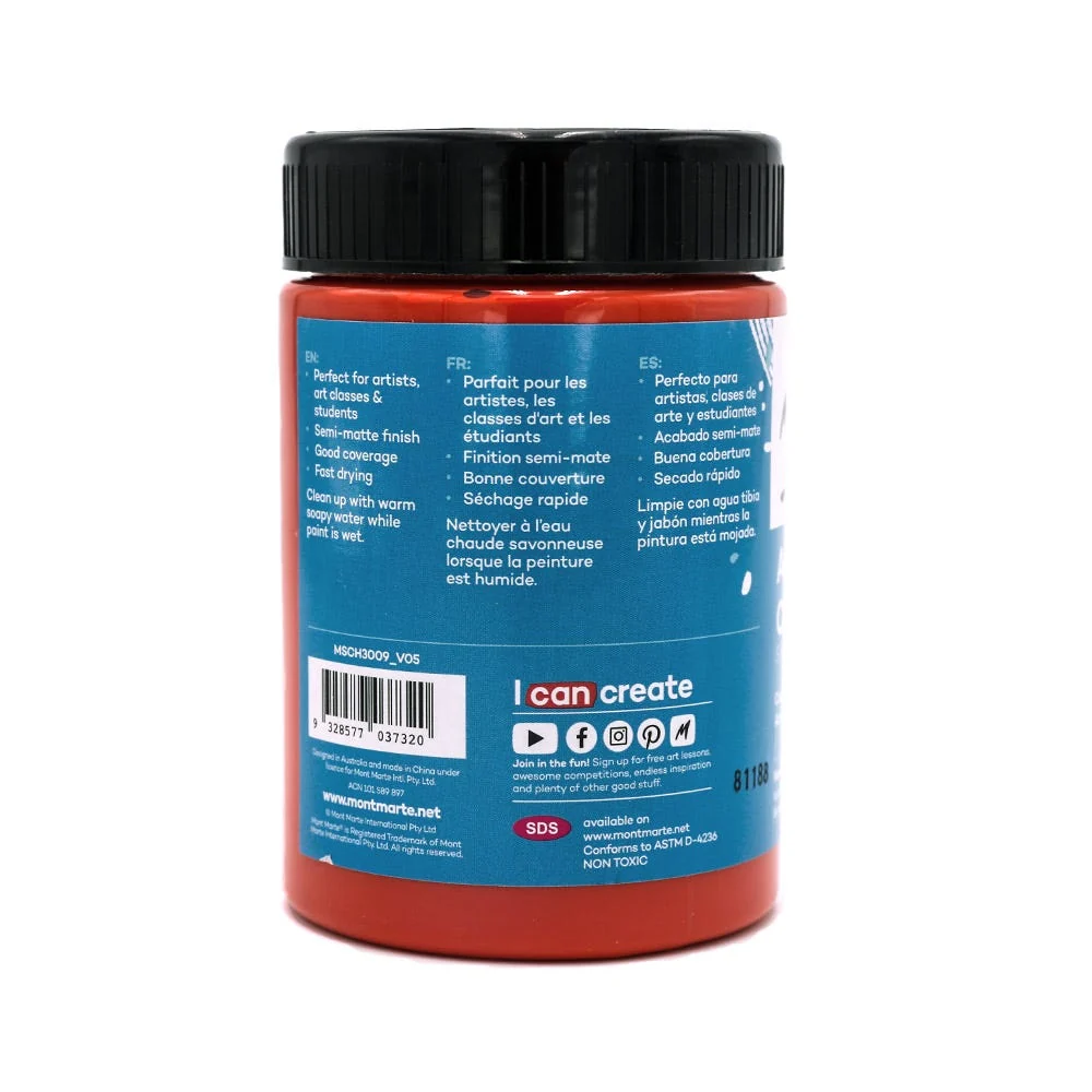 Acrylic Colour Paint Signature 300ml (10.1 US fl.oz) - Vermilion - Image 2