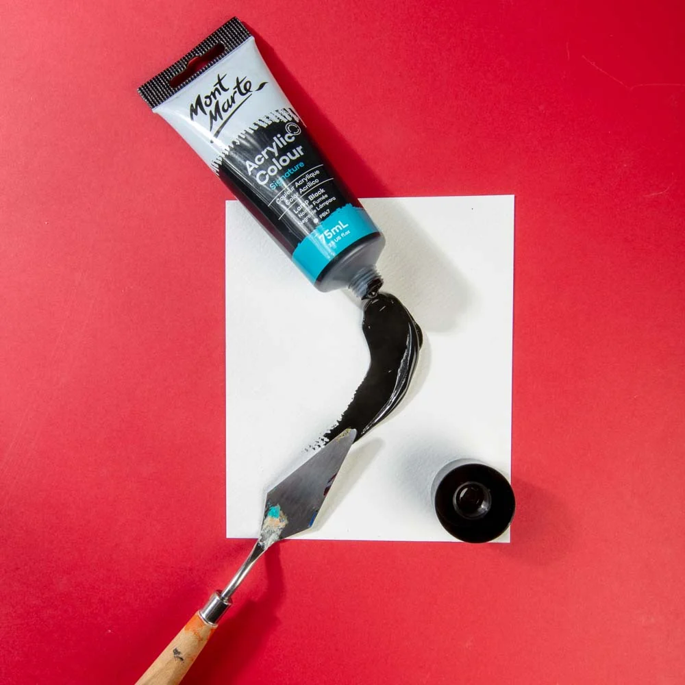 Acrylic Colour Paint Signature 75ml (2.5 US fl.oz) Tube - Lamp Black - Image 2