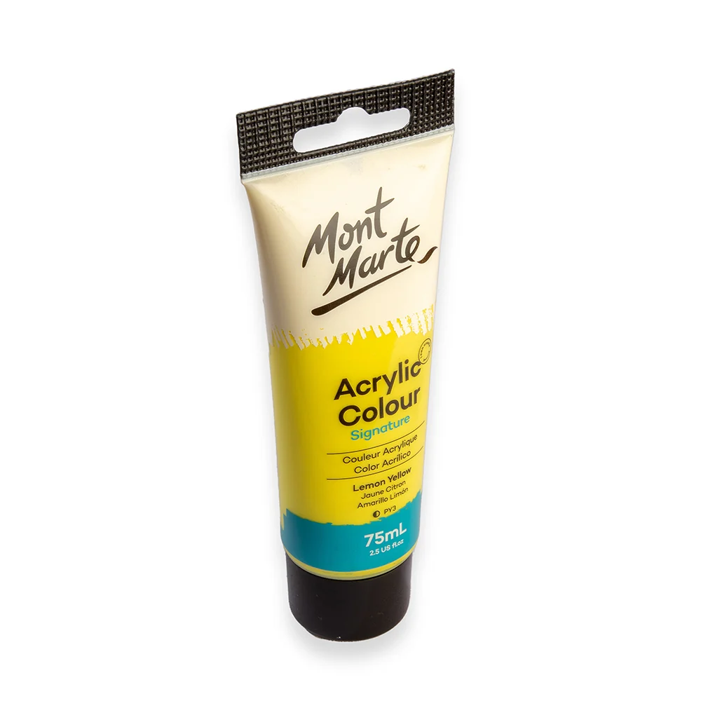 Acrylic Colour Paint Signature 75ml (2.5 US fl.oz) Tube - Lemon Yellow - Image 2