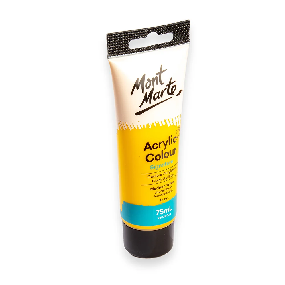 Acrylic Colour Paint Signature 75ml (2.5 US fl.oz) Tube - Medium Yellow - Image 3