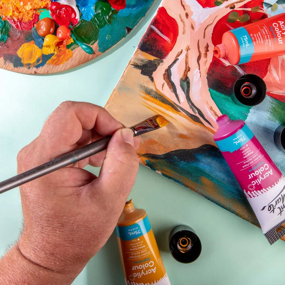 Acrylic Colour Paint Signature 75ml (2.5 US fl.oz) Tube - Yellow Ochre - Image 8
