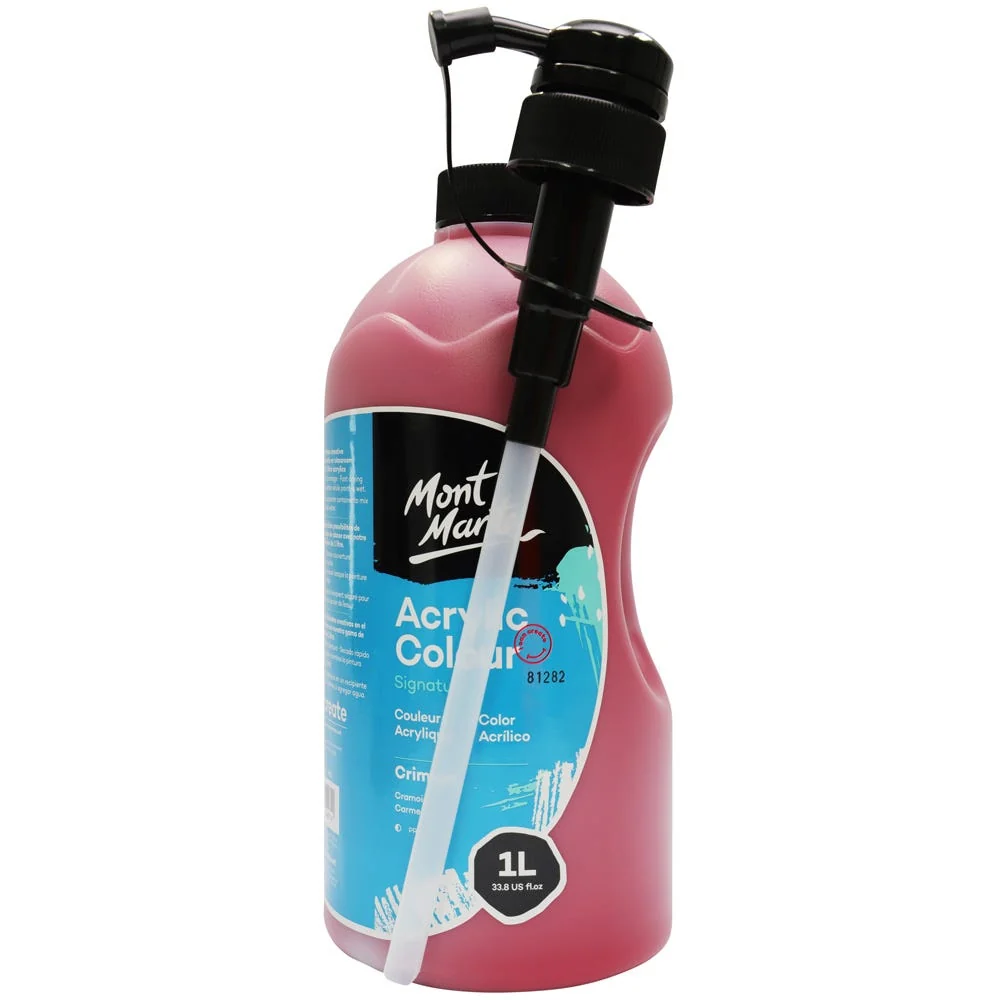 Acrylic Colour Signature 1L (33.8 US fl.oz) Bottle - Crimson - Image 3