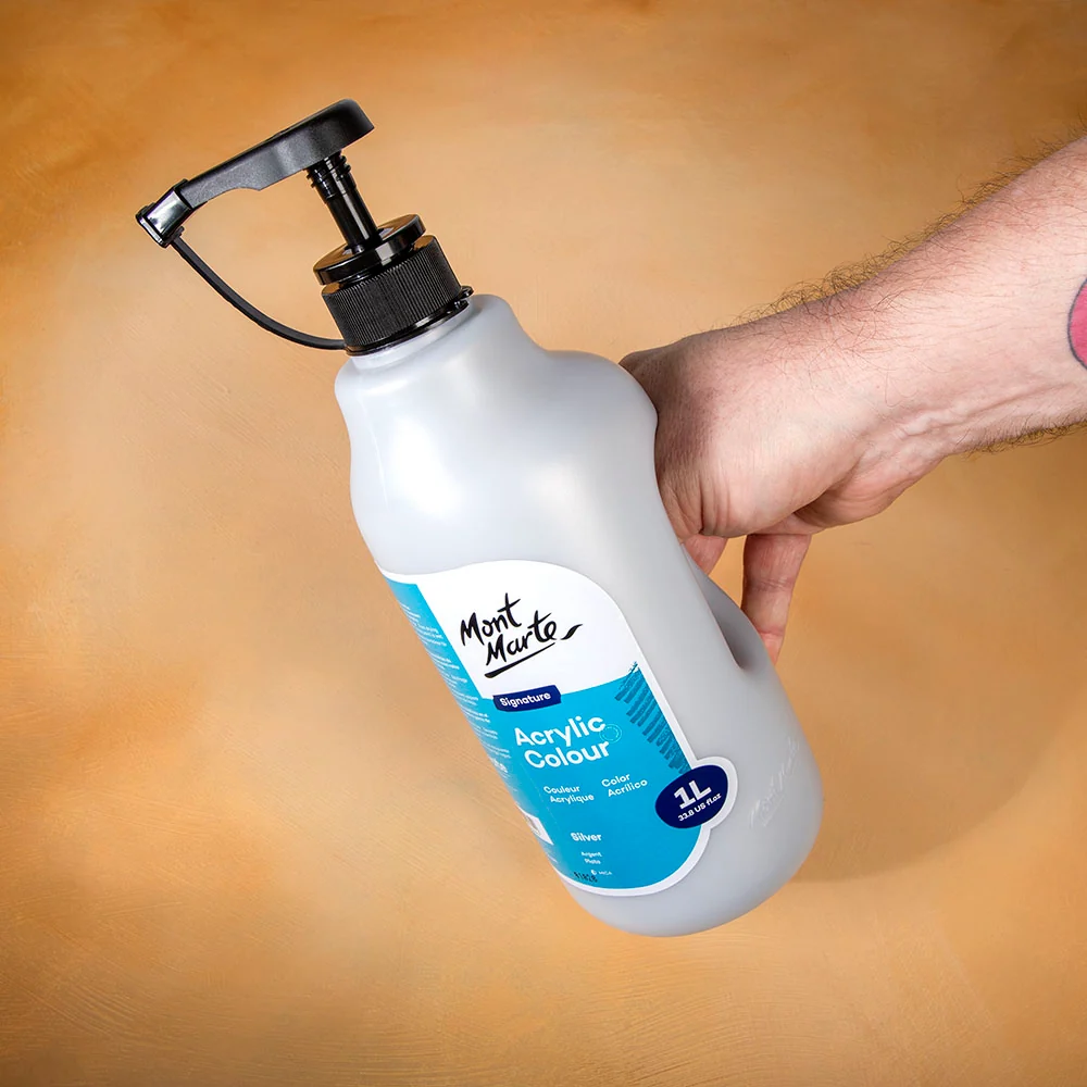 Acrylic Colour Signature 1L (33.8 US fl.oz) Bottle - Silver - Image 10