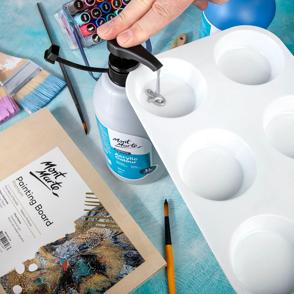 Acrylic Colour Signature 1L (33.8 US fl.oz) Bottle - Silver - Image 7