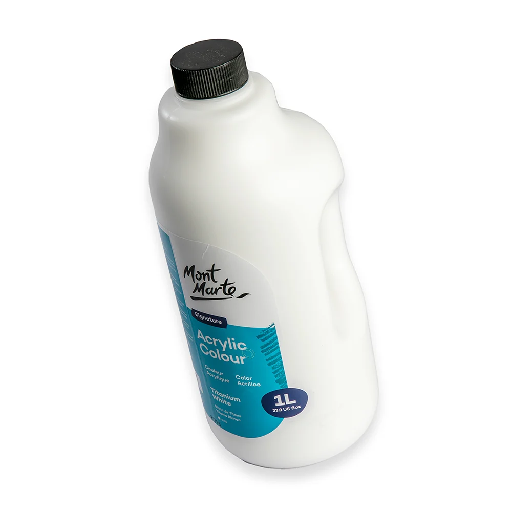 Acrylic Colour Signature 1L (33.8 US fl.oz) Bottle - Titanium White - Image 5