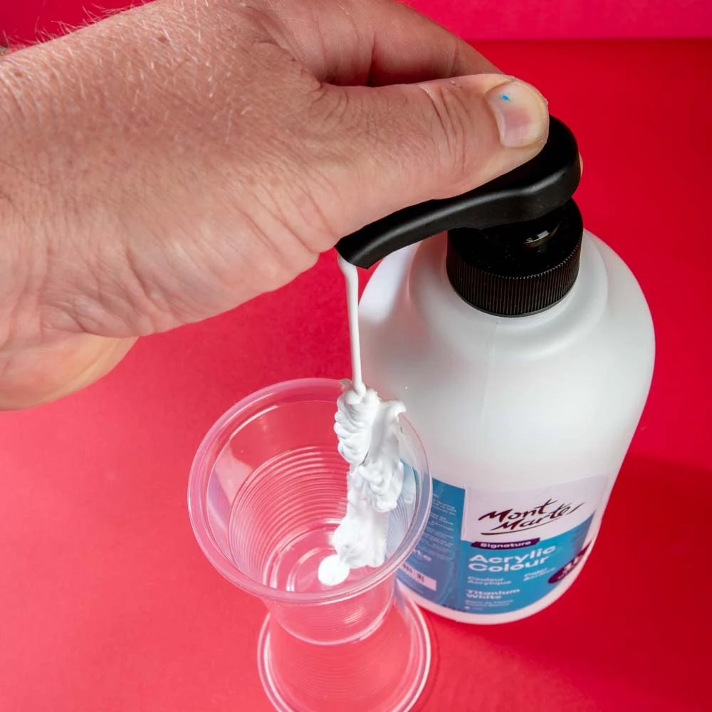 Acrylic Colour Signature 1L (33.8 US fl.oz) Bottle - Titanium White - Image 7