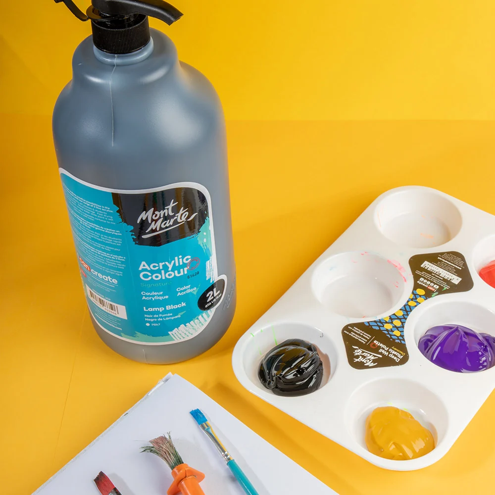 Acrylic Colour Paint Signature 2L (67.6 US fl.oz) Bottle – Black - Image 6