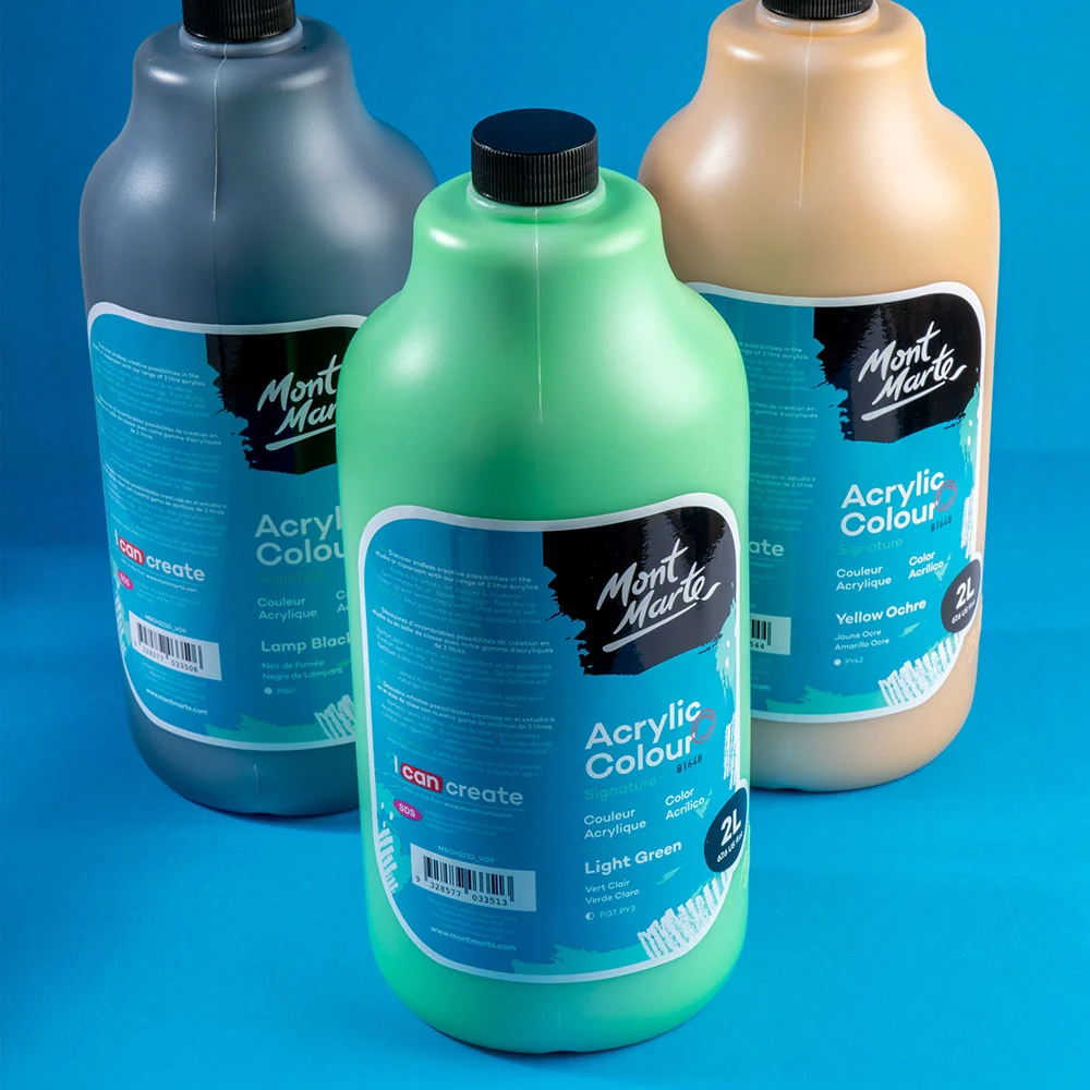 Acrylic Colour Paint Signature 2L (67.6 US fl.oz) Bottle – Black - Image 9