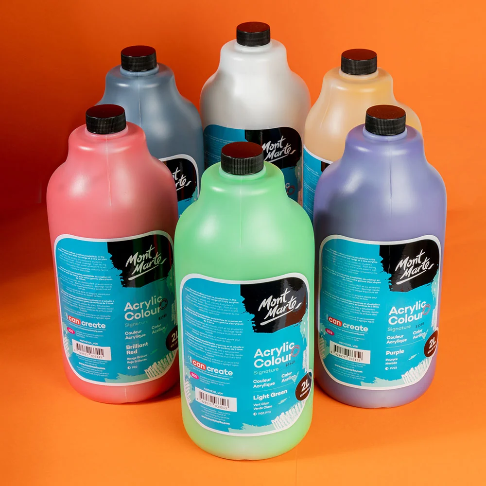 Acrylic Colour Paint Signature 2L (67.6 US fl.oz) Bottle – Brilliant Red - Image 9