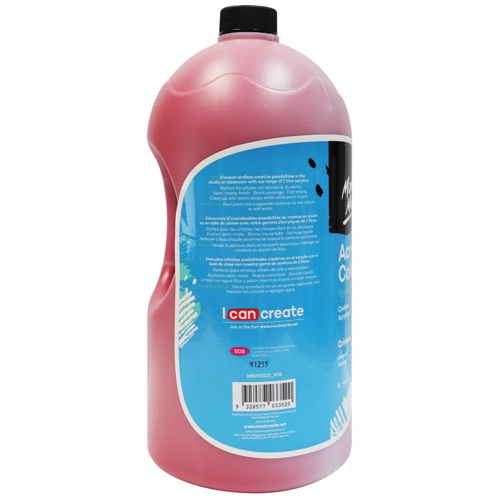 Acrylic Colour Paint Signature 2L (67.6 US fl.oz) Bottle – Crimson - Image 4