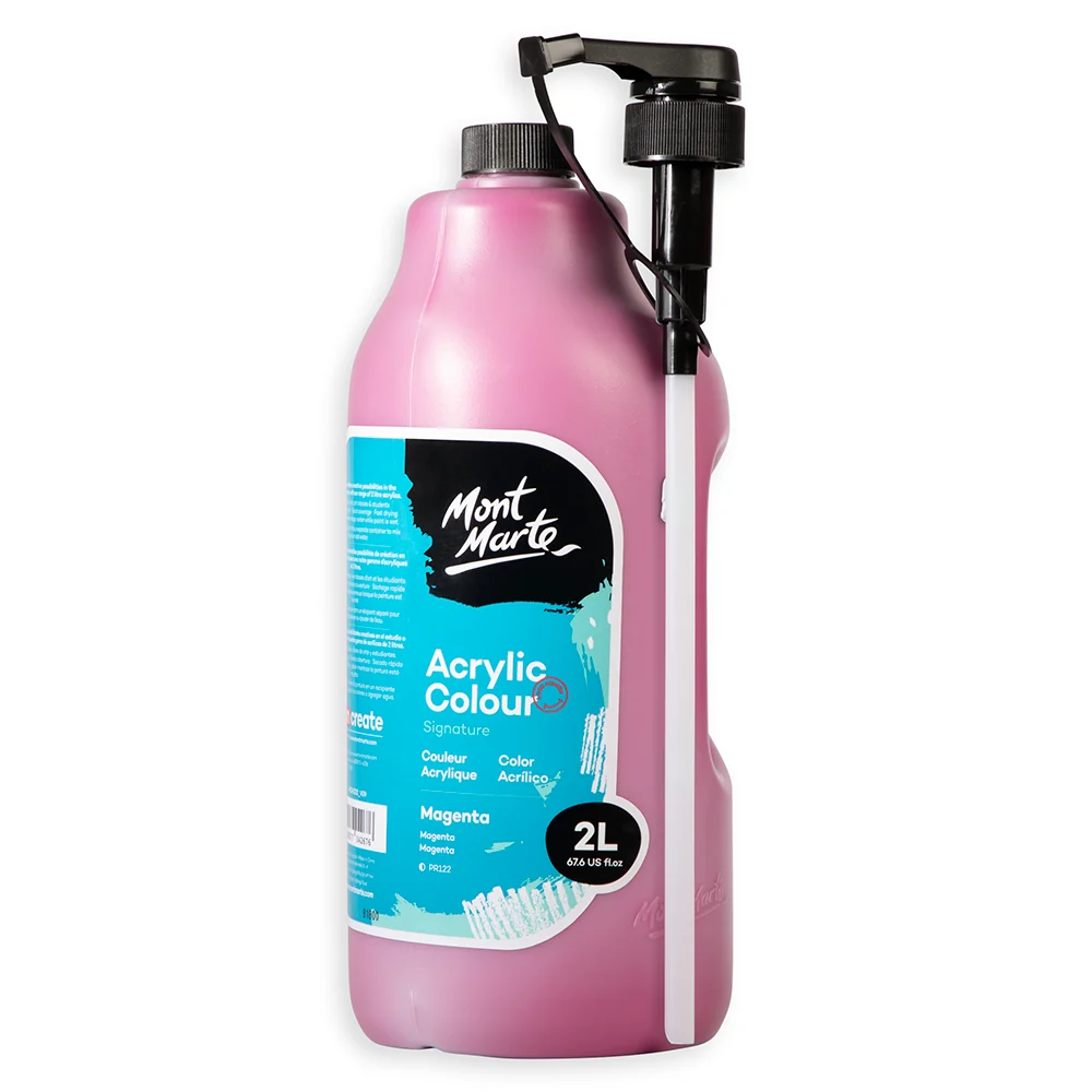 Acrylic Colour Paint Signature 2L (67.6 US fl.oz) Bottle – Magenta - Image 3