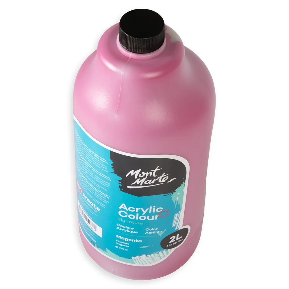 Acrylic Colour Paint Signature 2L (67.6 US fl.oz) Bottle – Magenta - Image 4