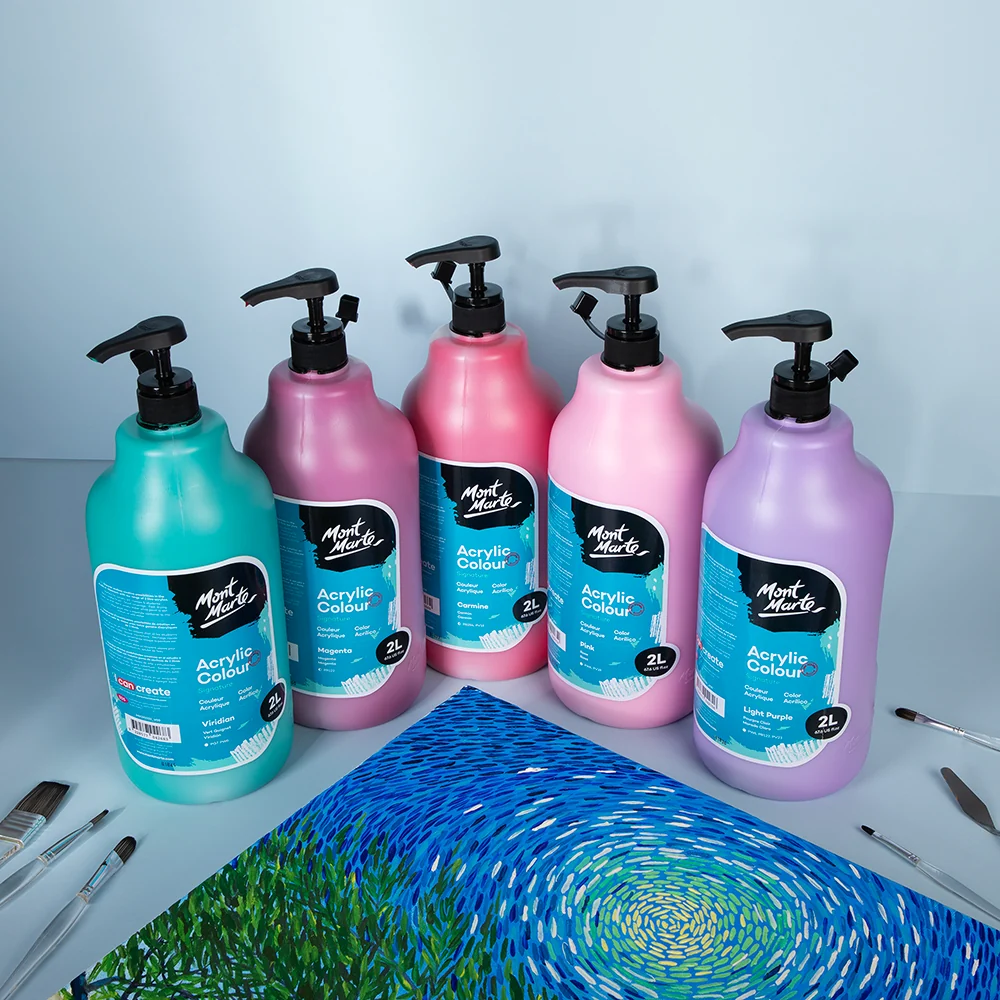 Acrylic Colour Paint Signature 2L (67.6 US fl.oz) Bottle – Magenta - Image 9