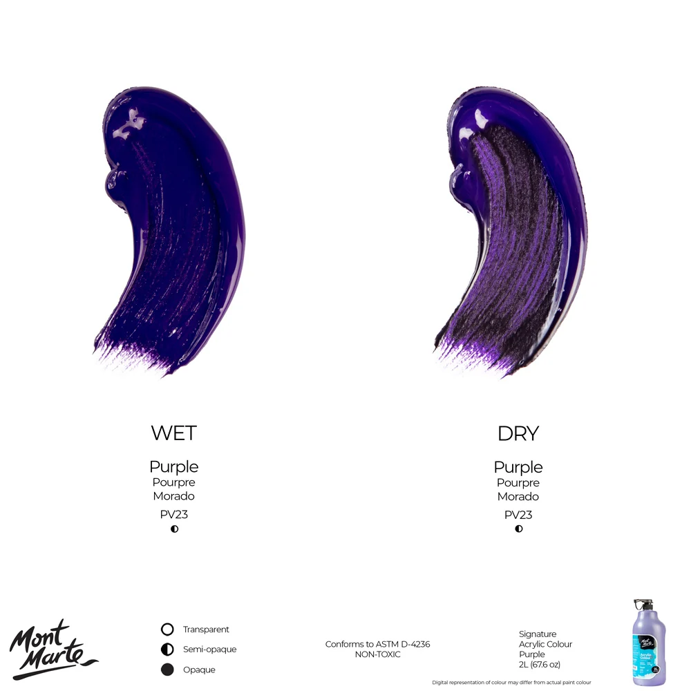Acrylic Colour Paint Signature 2L (67.6 US fl.oz) Bottle – Purple - Image 10