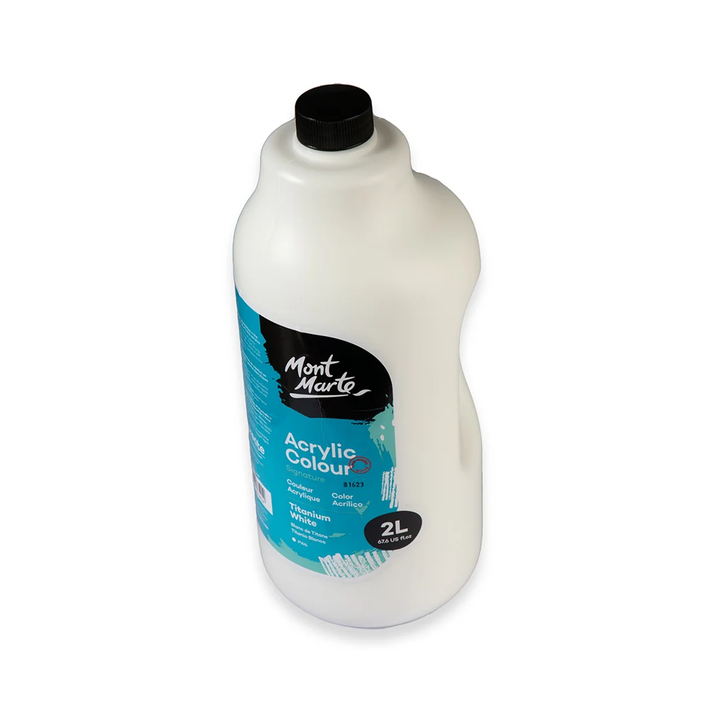 Acrylic Colour Paint Signature 2L (67.6 US fl.oz) Bottle – Titanium White - Image 4
