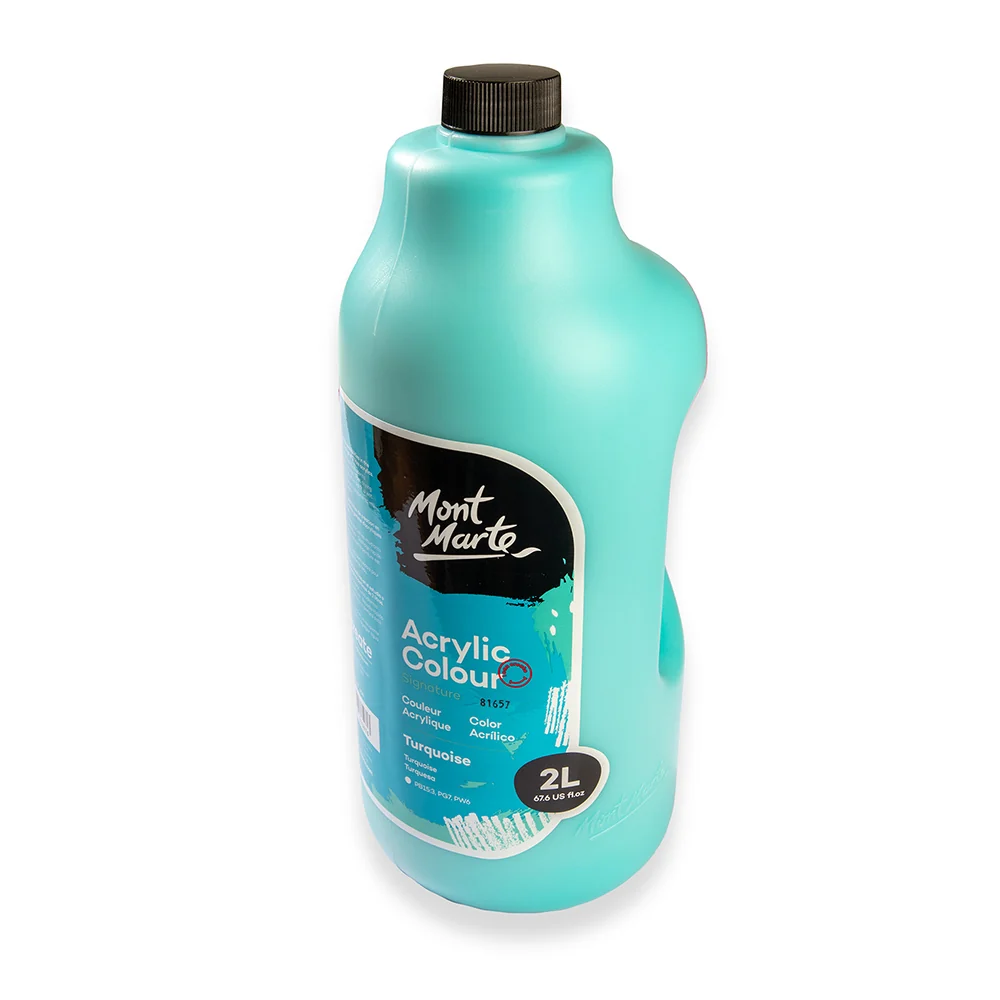 Acrylic Colour Paint Signature 2L (67.6 US fl.oz) Bottle – Turquoise - Image 4