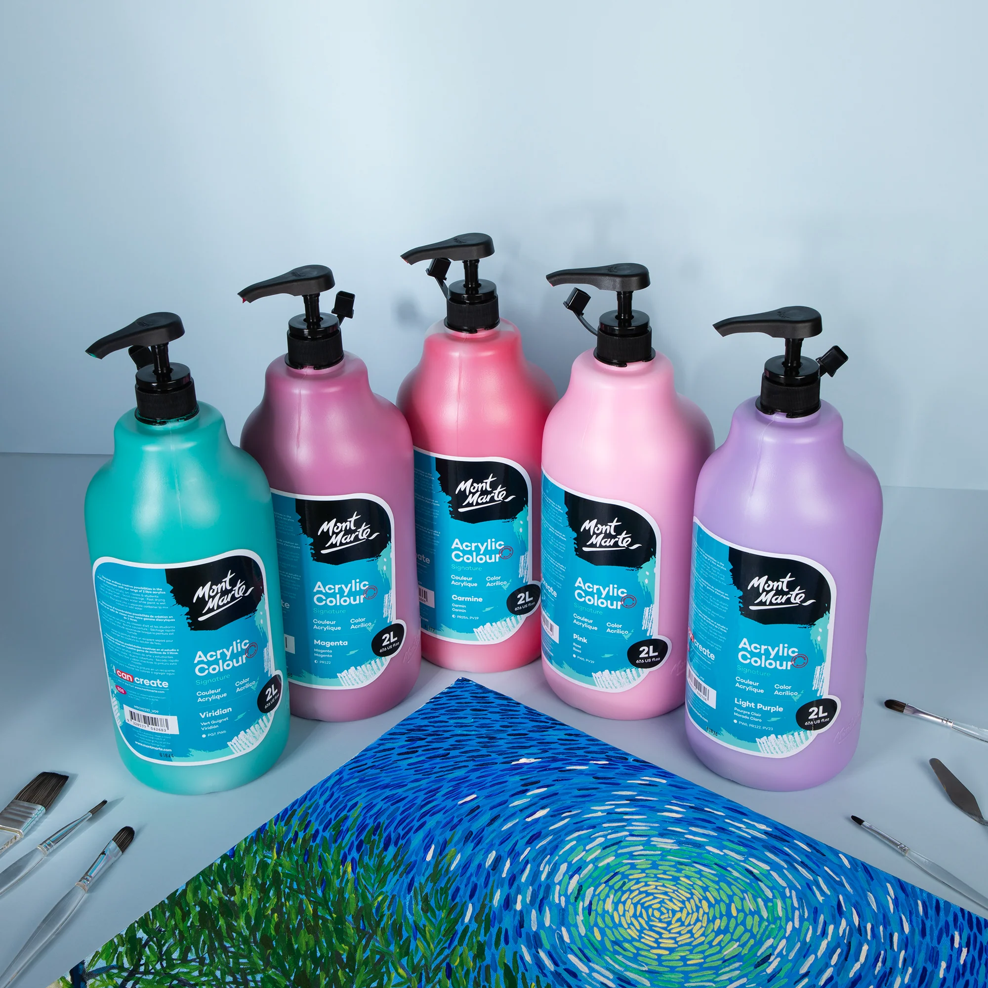 Acrylic Colour Paint Signature 2L (67.6 US fl.oz) Bottle – Viridian - Image 9