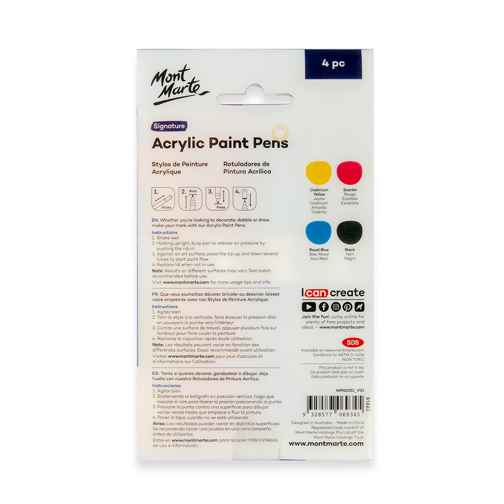 Acrylic Paint Pens Wide Chisel Tip Signature 4pc - Image 4