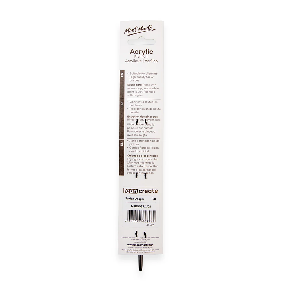 Artist Acrylic Brush Premium Taklon Dagger 3/8 - Image 4