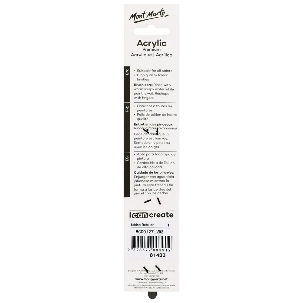 Artist Acrylic Brush Premium Taklon Detailer 1 - Image 2