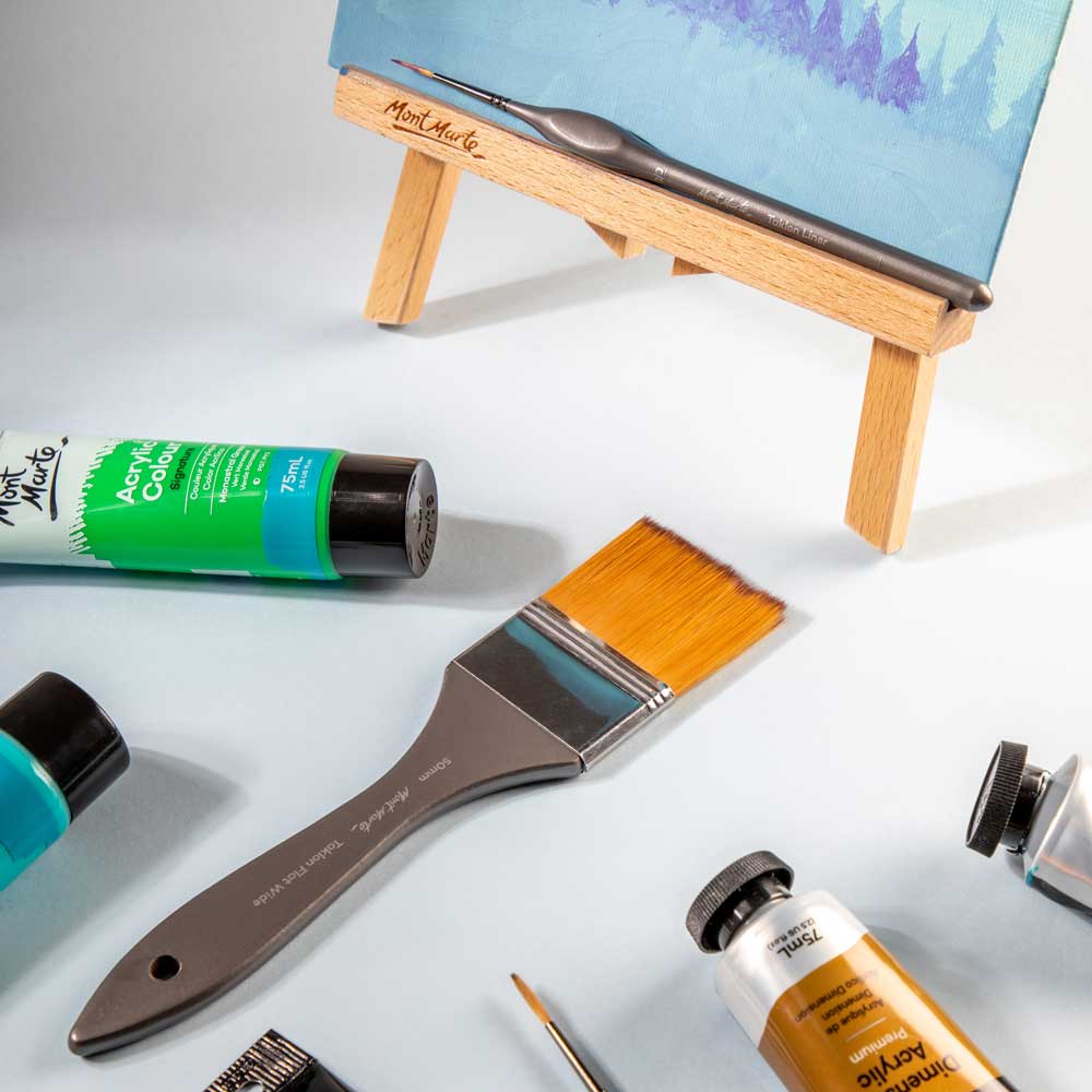 Artist Acrylic Brush Premium Taklon Flat Wide 50mm (1.98in) - Image 6