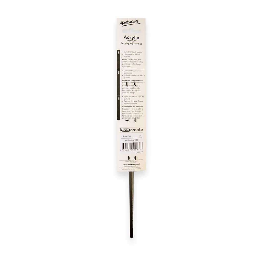 Artist Acrylic Brush Taklon Flat Long 16 - Image 4