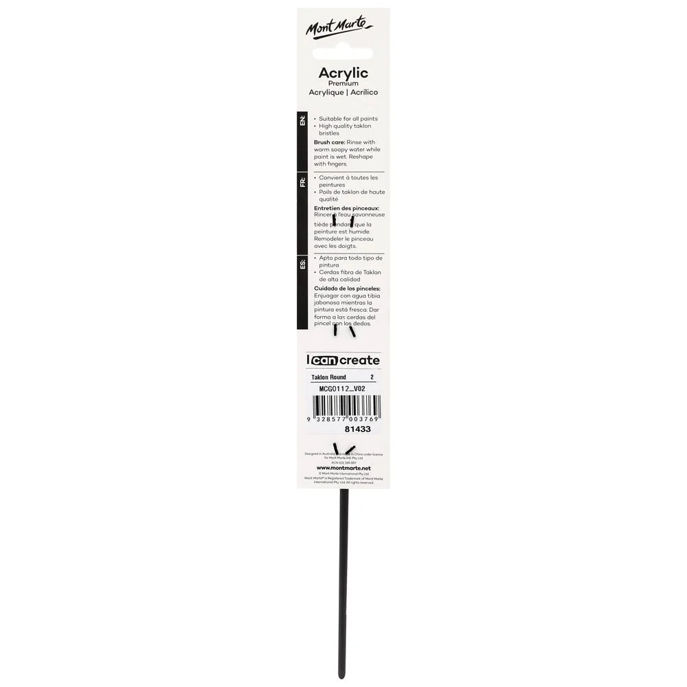 Artist Brush Premium Taklon Round 2 - Image 3