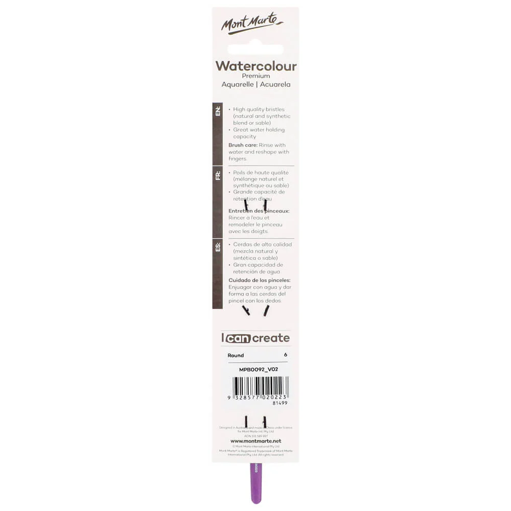 Artist Watercolour Brush Round Premium 6 - Image 3