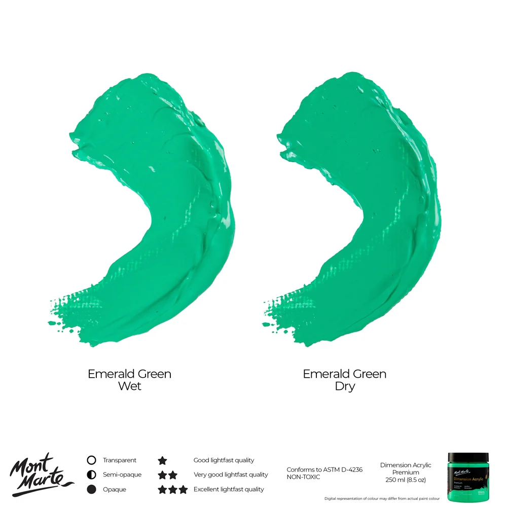 Dimension Acrylic Premium 250ml (8.5 US fl.oz) - Emerald Green - Image 9