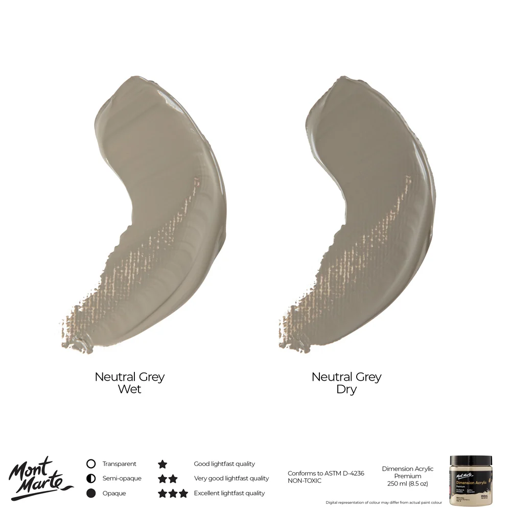 Dimension Acrylic Premium 250ml (8.5 US fl.oz) - Neutral Grey - Image 4