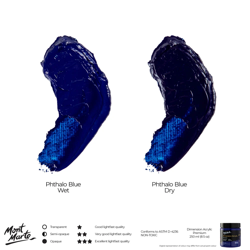 Dimension Acrylic Premium 250ml (8.5 US fl.oz) - Phthalo Blue - Image 4