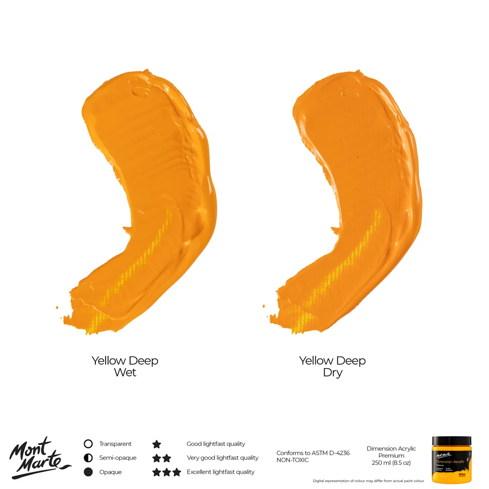 Dimension Acrylic Premium 250ml (8.5 US fl.oz) - Yellow Deep - Image 4