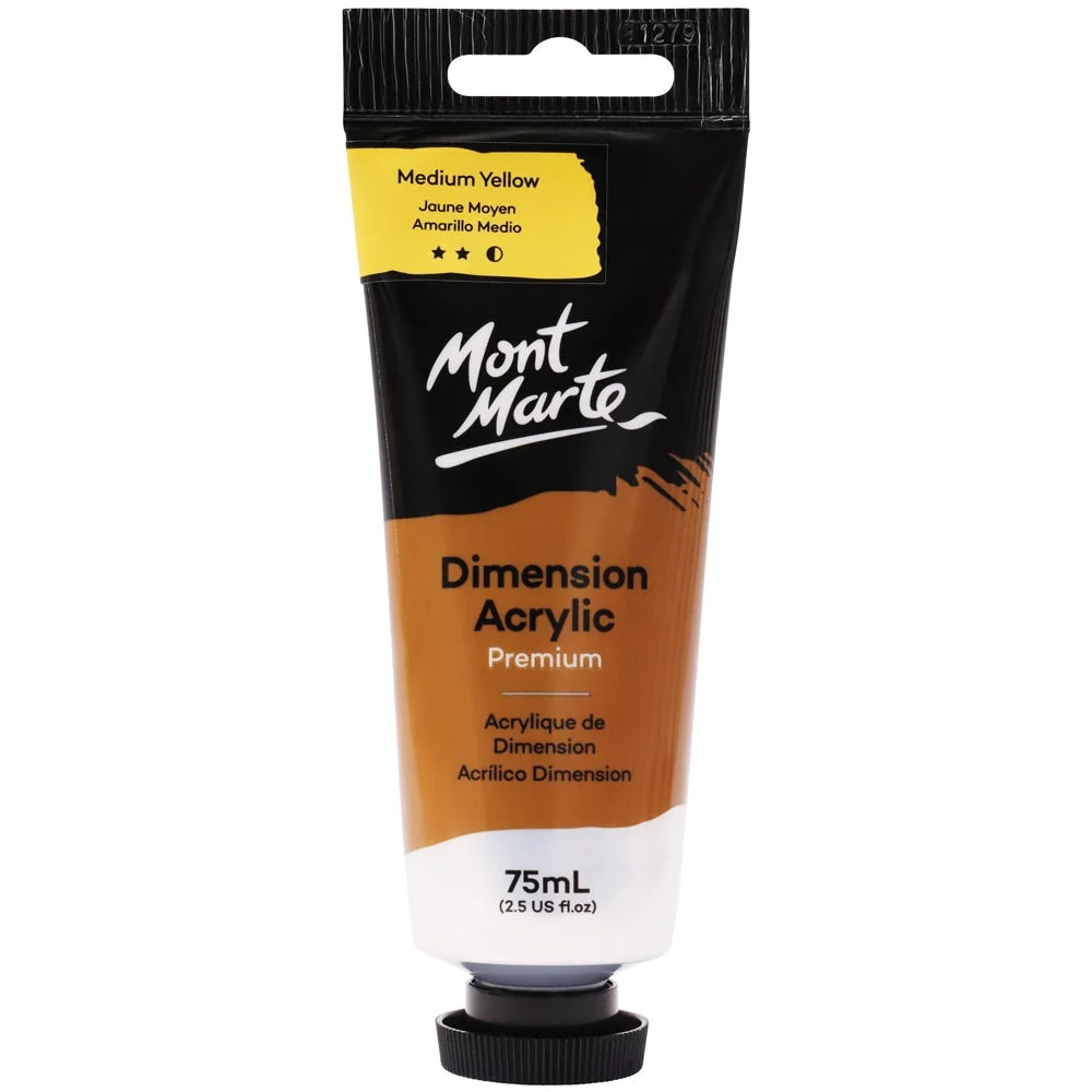 Dimension Acrylic Premium 75ml (2.5 US fl.oz) Tube - Medium Yellow
