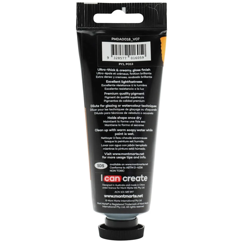 Dimension Acrylic Premium 75ml (2.5 US fl.oz) Tube - Yellow Deep - Image 2