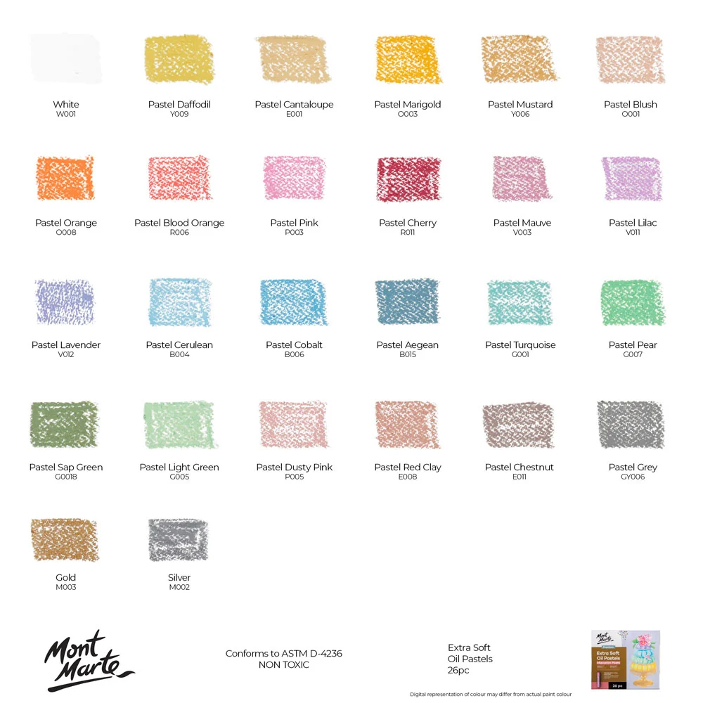 Extra Soft Oil Pastels Macaroon Hues Premium 26pc - Image 10