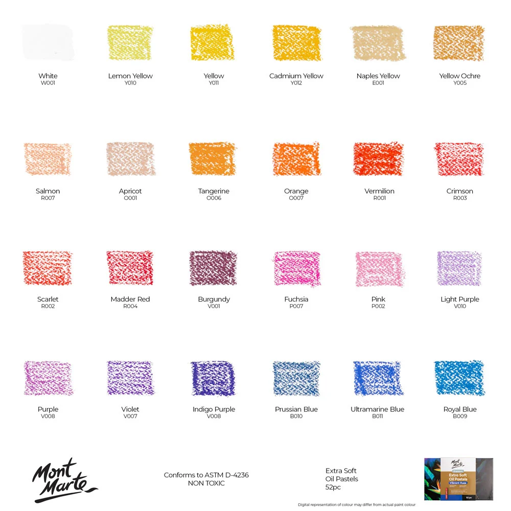 Extra Soft Oil Pastels Vibrant Hues Premium 52pc - Image 10