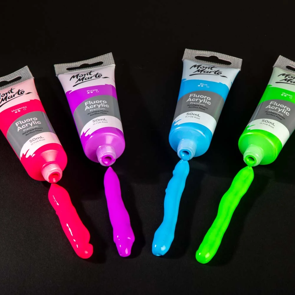 Fluoro Acrylic Paint Premium 50ml (1.7 US fl.oz) Tube - Purple - Image 5
