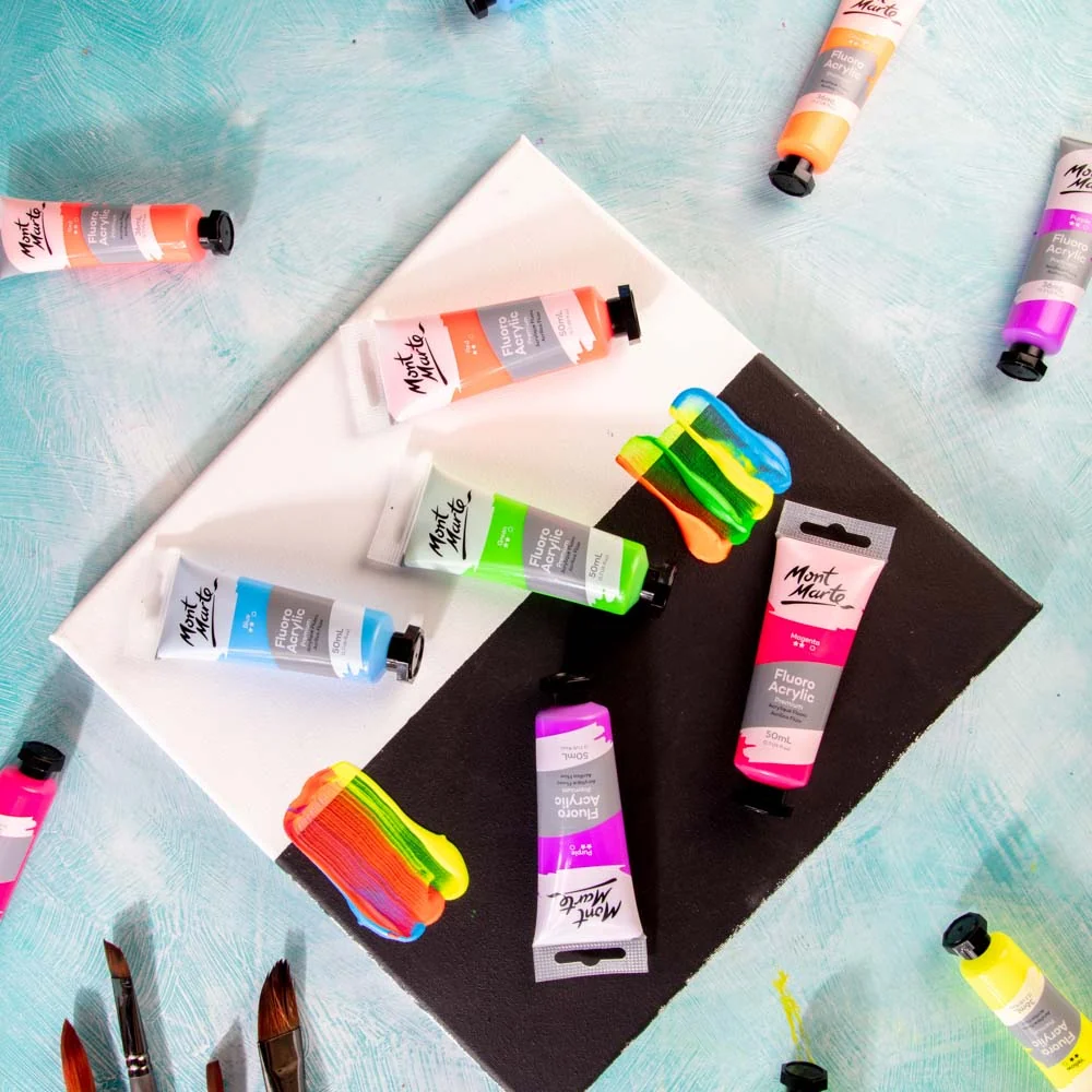 Fluoro Acrylic Paint Premium 50ml (1.7 US fl.oz) Tube - Purple - Image 8