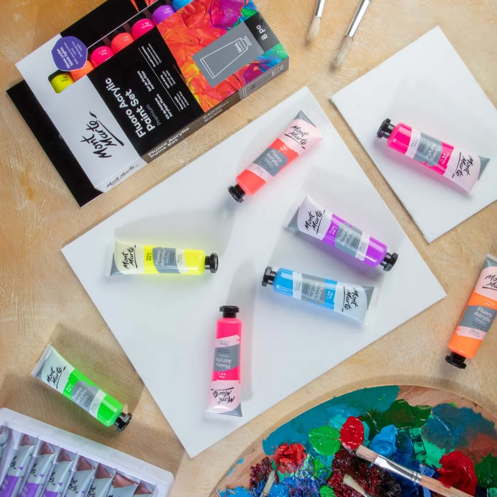 Fluoro Acrylic Paint Set Premium 8pc x 36ml (1.2 US fl.oz) - Image 8