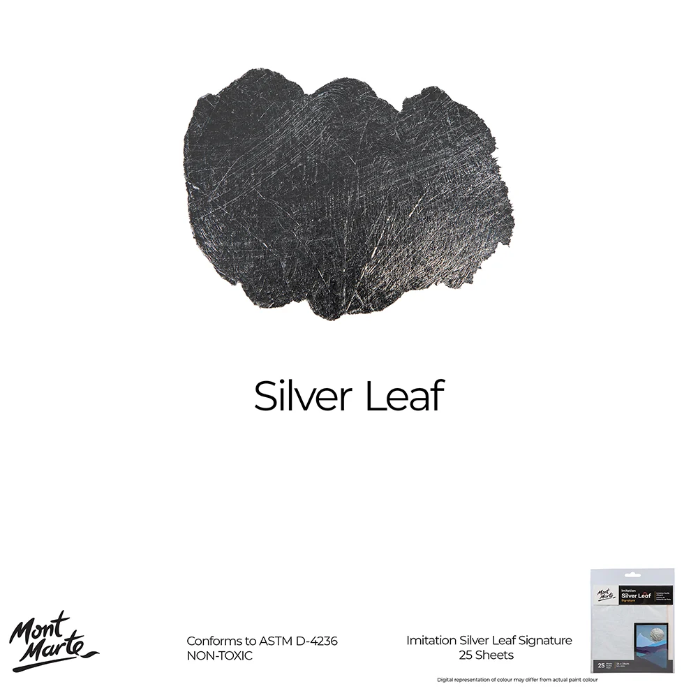 Imitation Silver Leaf 14x14cm 25 Sheet - Image 9