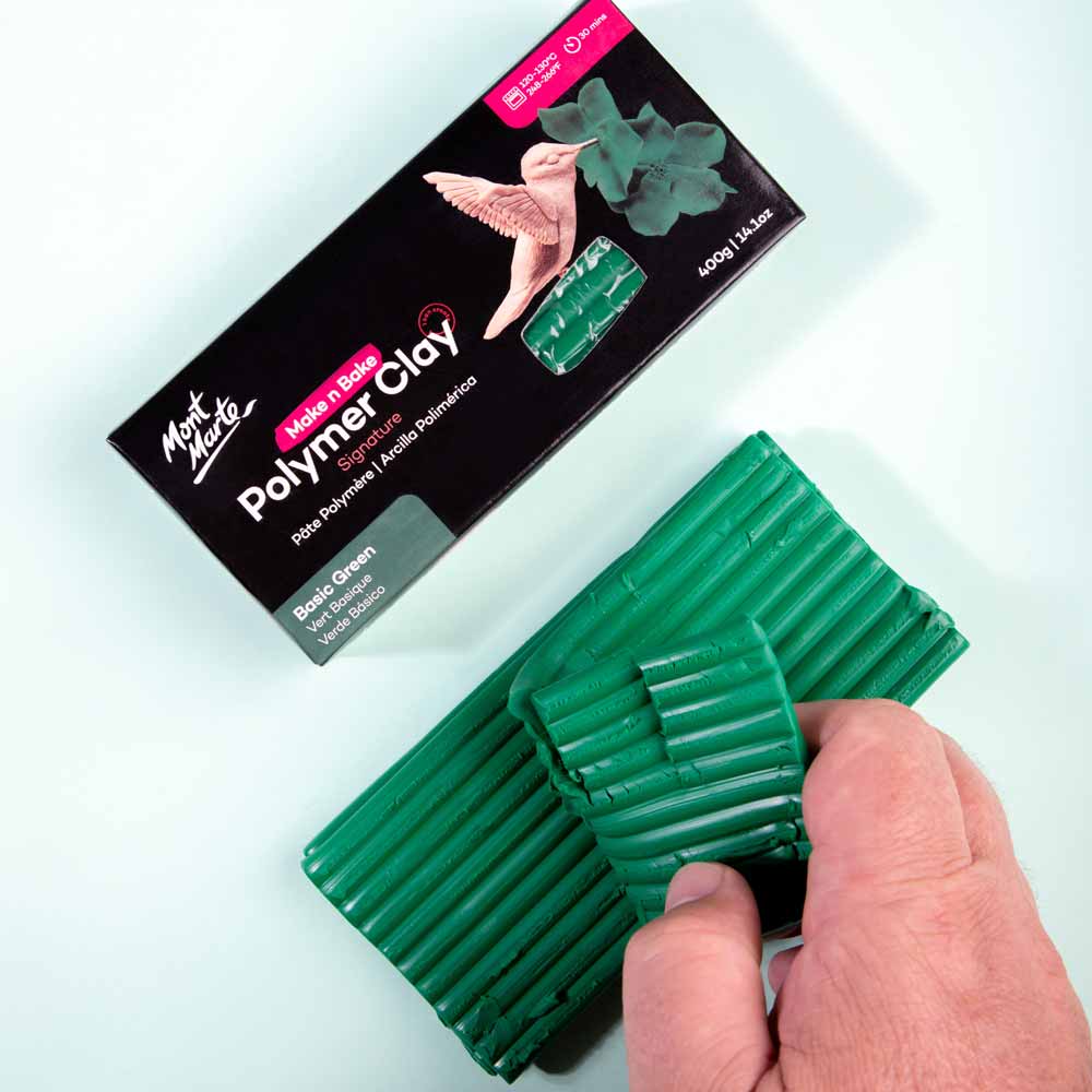 Make n Bake Polymer Clay Signature 400g (14.1oz) - Basic Green - Image 2