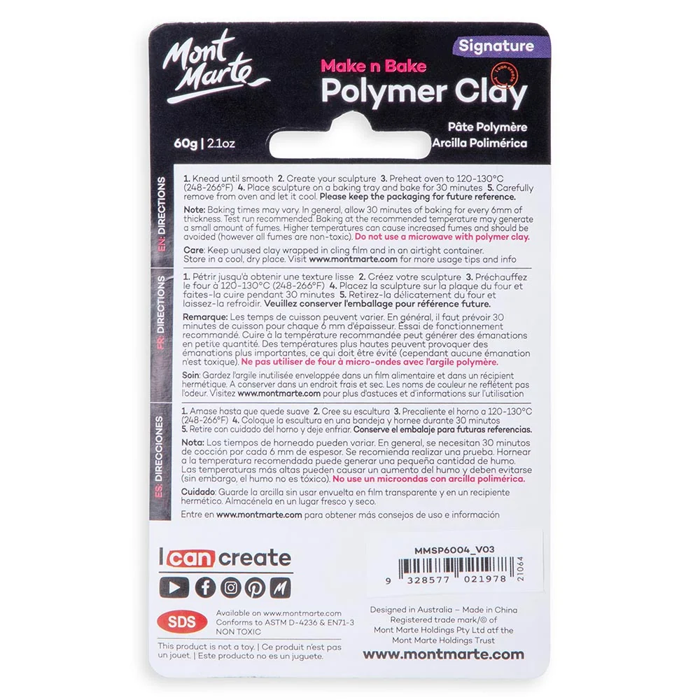 Make n Bake Polymer Clay Signature 60g (2.1oz) - Dark Grey - Image 3