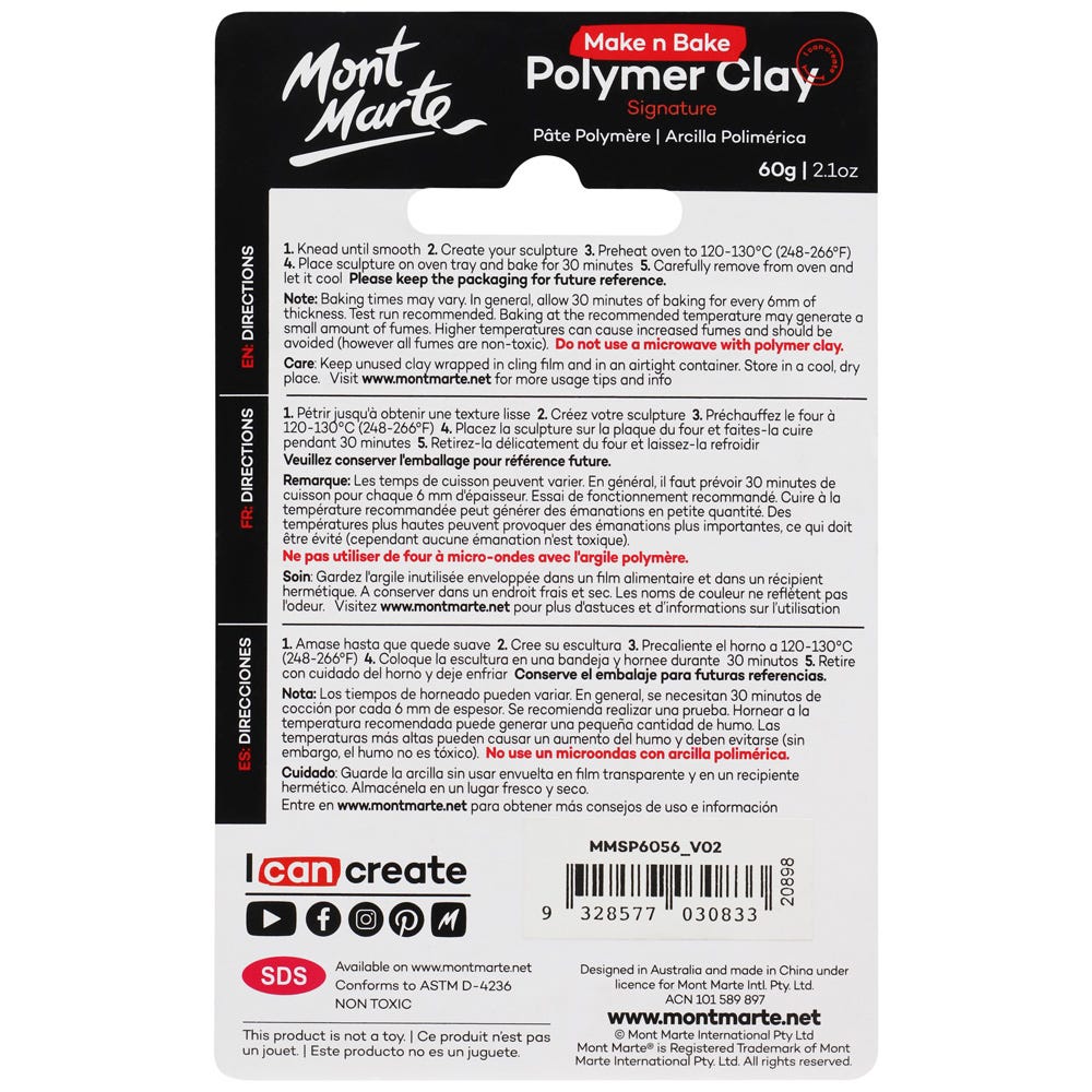 Make n Bake Polymer Clay Signature 60g (2.1oz) - Peach - Image 2