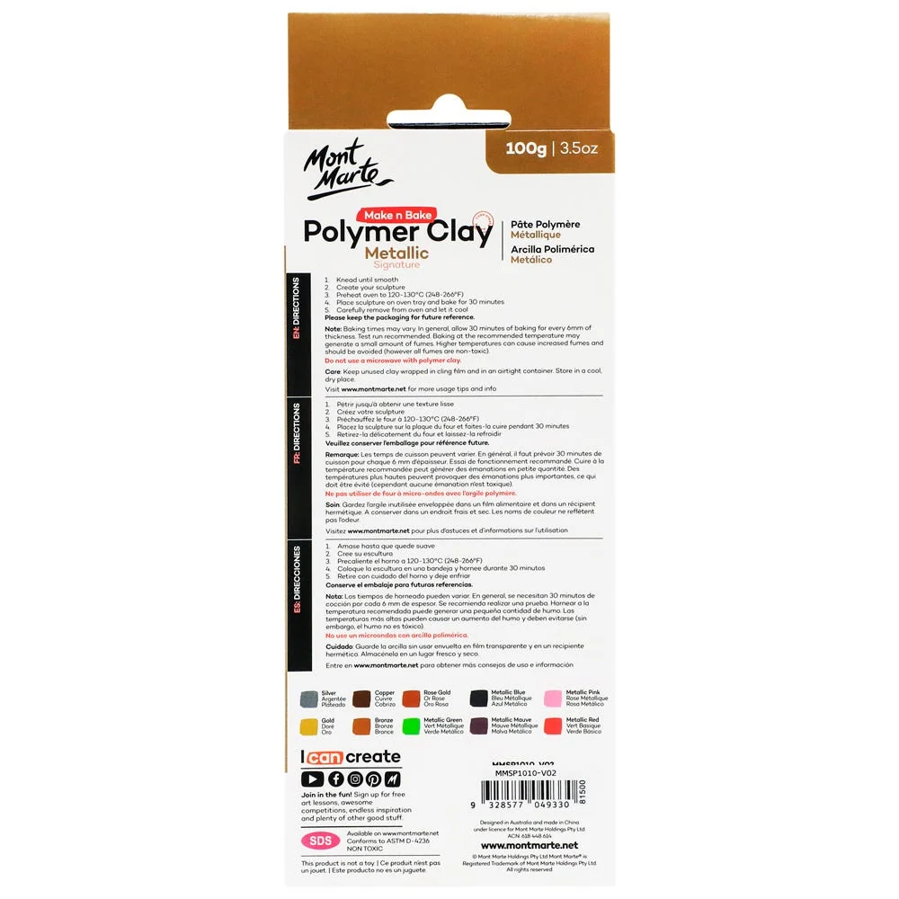 Make n Bake Polymer Clay Signature Metallic 100g (3.5oz) - Image 2