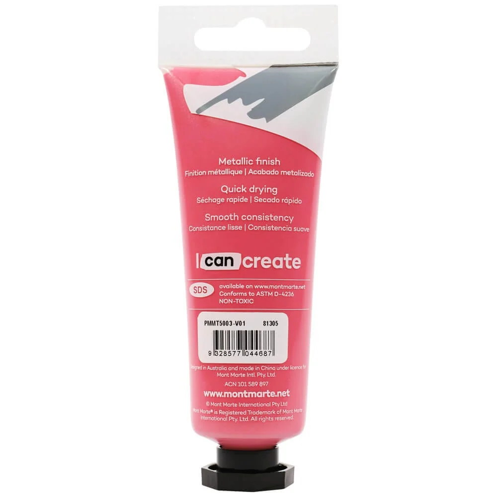 Metallic Acrylic Paint Premium 50ml (1.7 US fl.oz) Tube - Magenta - Image 2