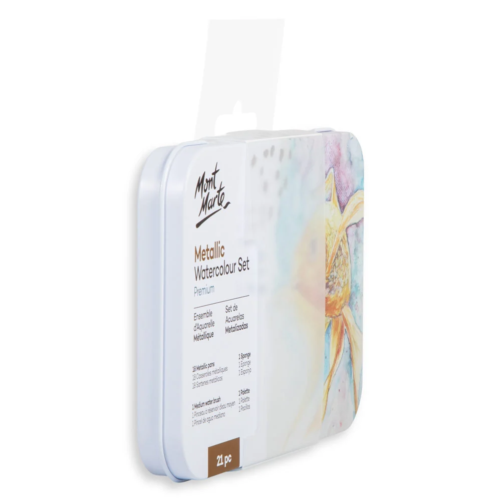 Metallic Watercolour Cake Set in Tin Premium 21pc - Image 3