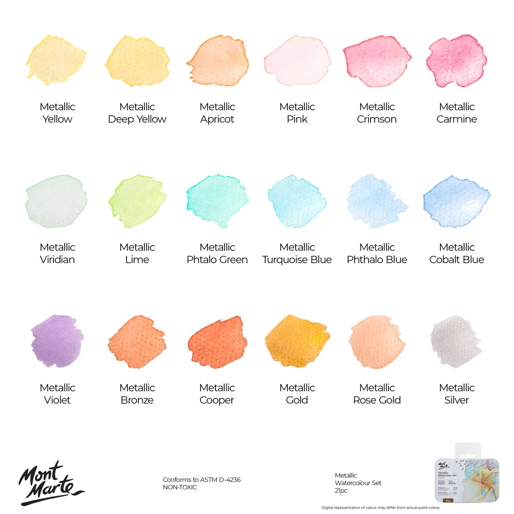 Metallic Watercolour Cake Set in Tin Premium 21pc - Image 9